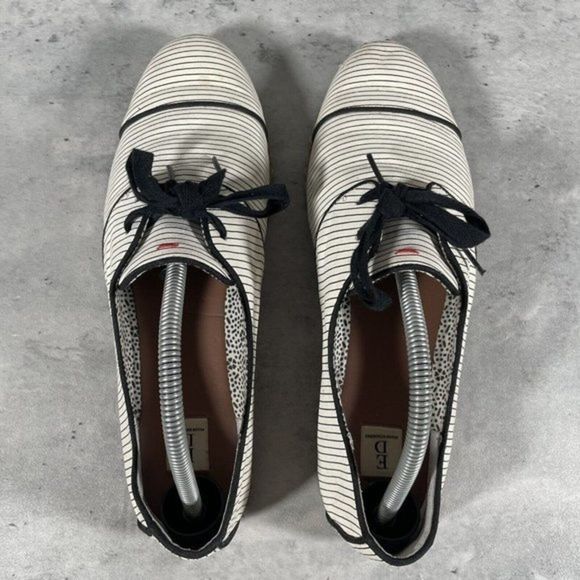 ED By Ellen Degeneres Womens Noram Striped White Black Oxford Shoes Sz US 11M - Picture 4 of 9